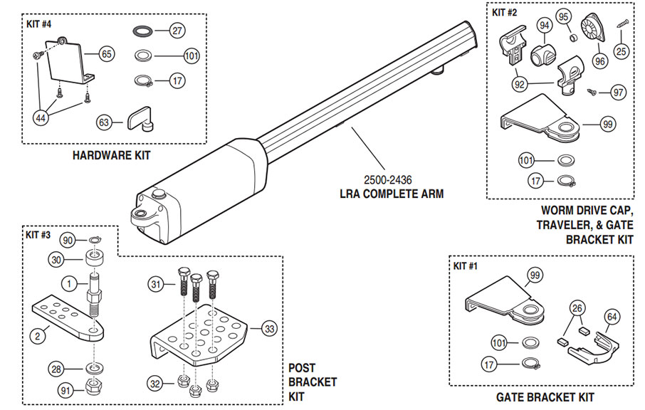 LRA Gate Operator Parts Diagram