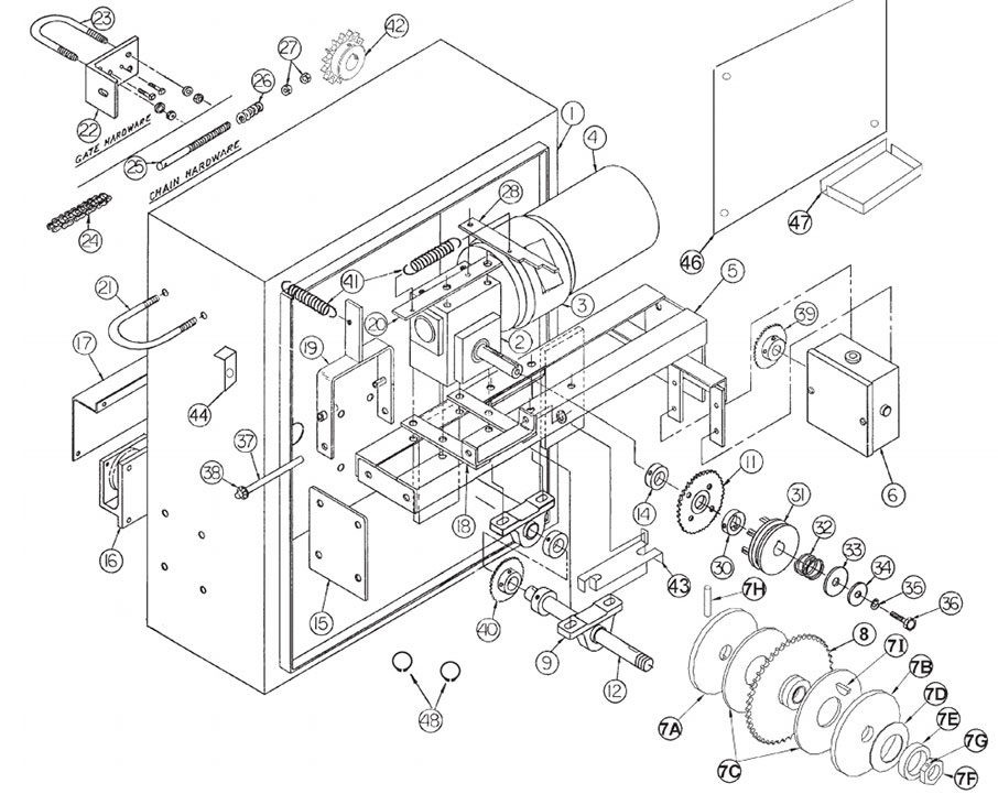VS-GSLG Gate Operator Parts Diagram