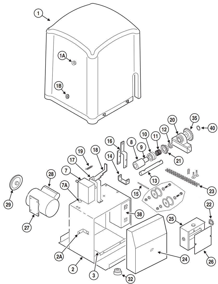 SLC Operator Replacement Parts Slide Gate Operator Parts Operator